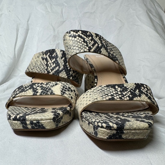 Nordstrom B.P. Karly Open Toe Strappy Square Toe Chunky Heel Snake Reptile 9.5 - Picture 3 of 12